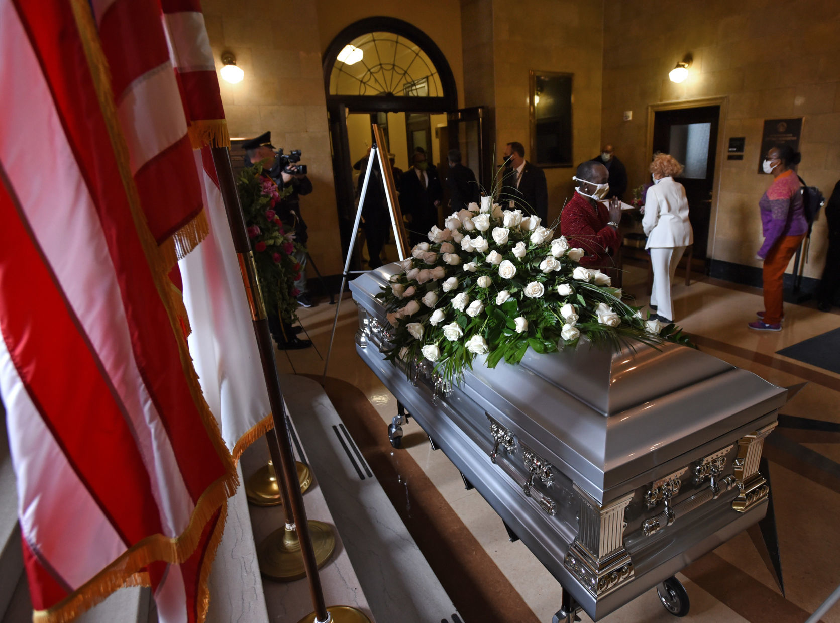 Vivian Burke lies in state